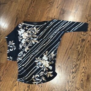 White House Black Market Elegant Black and Gold Top